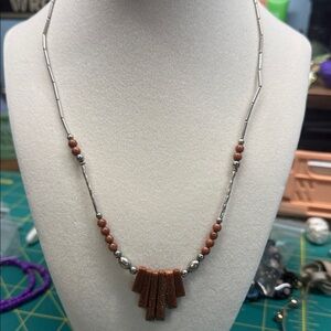 Elegant Silver and Gemstone Beaded Necklace